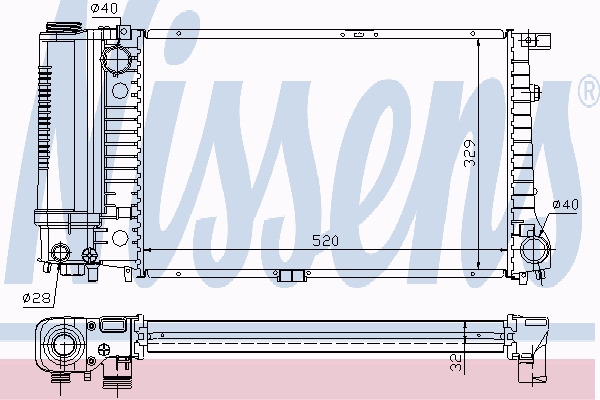 запчасти, Радиатор двигателя BMW E34 2.0 89-97 BMW 17 11 1 723 941 